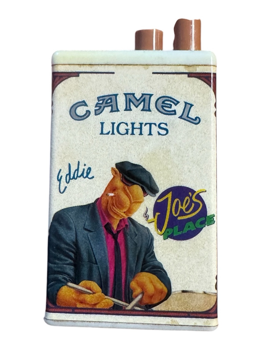 Camel Lights Eddie Joe's Place Tin Case - Cream/Brown